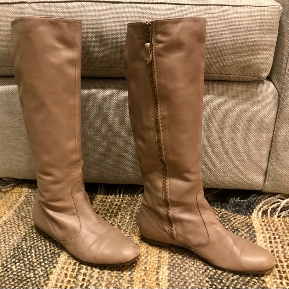 Jack Rogers tan/grey leather knee-high boots